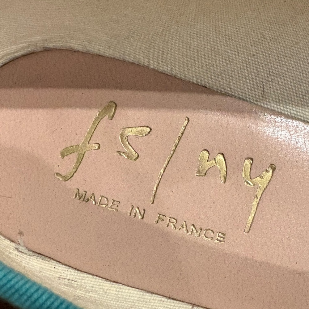 Leopard Print Ballet Flats with Teal Trim - Picture 2 of 10